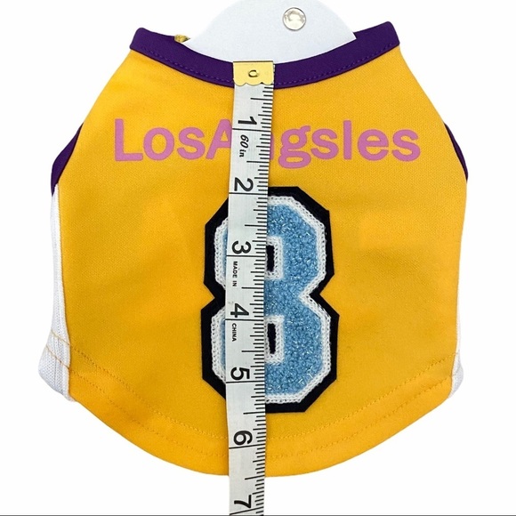 LA LAKERS Pet Jersey #8 Blooper Issue New w/flaw - Picture 7 of 9